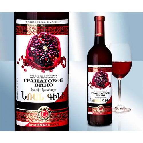 Вино Гранатовое, полусладкое, 12,5%, 750мл